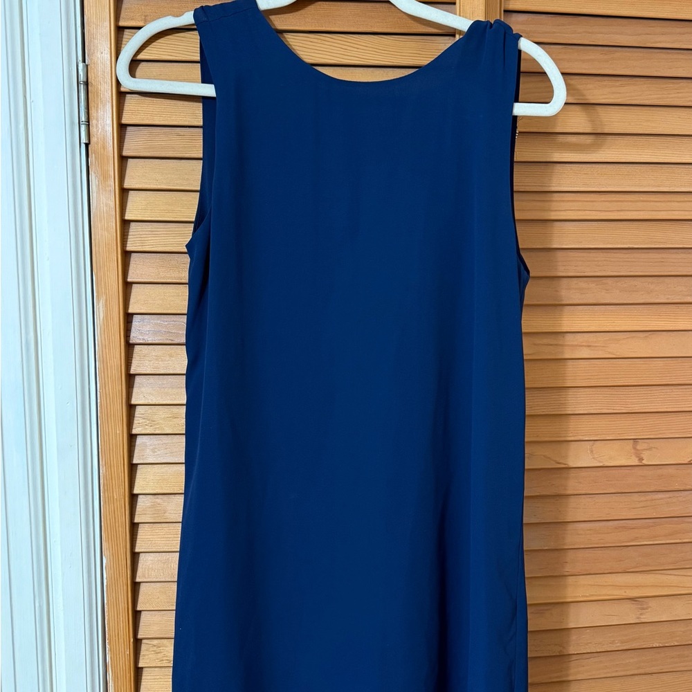 Olivaceous Deep Blue Backless Dress